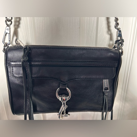 Rebecca Minkoff - Black Leather Chain Strap Bag Mini - Picture 2 of 12